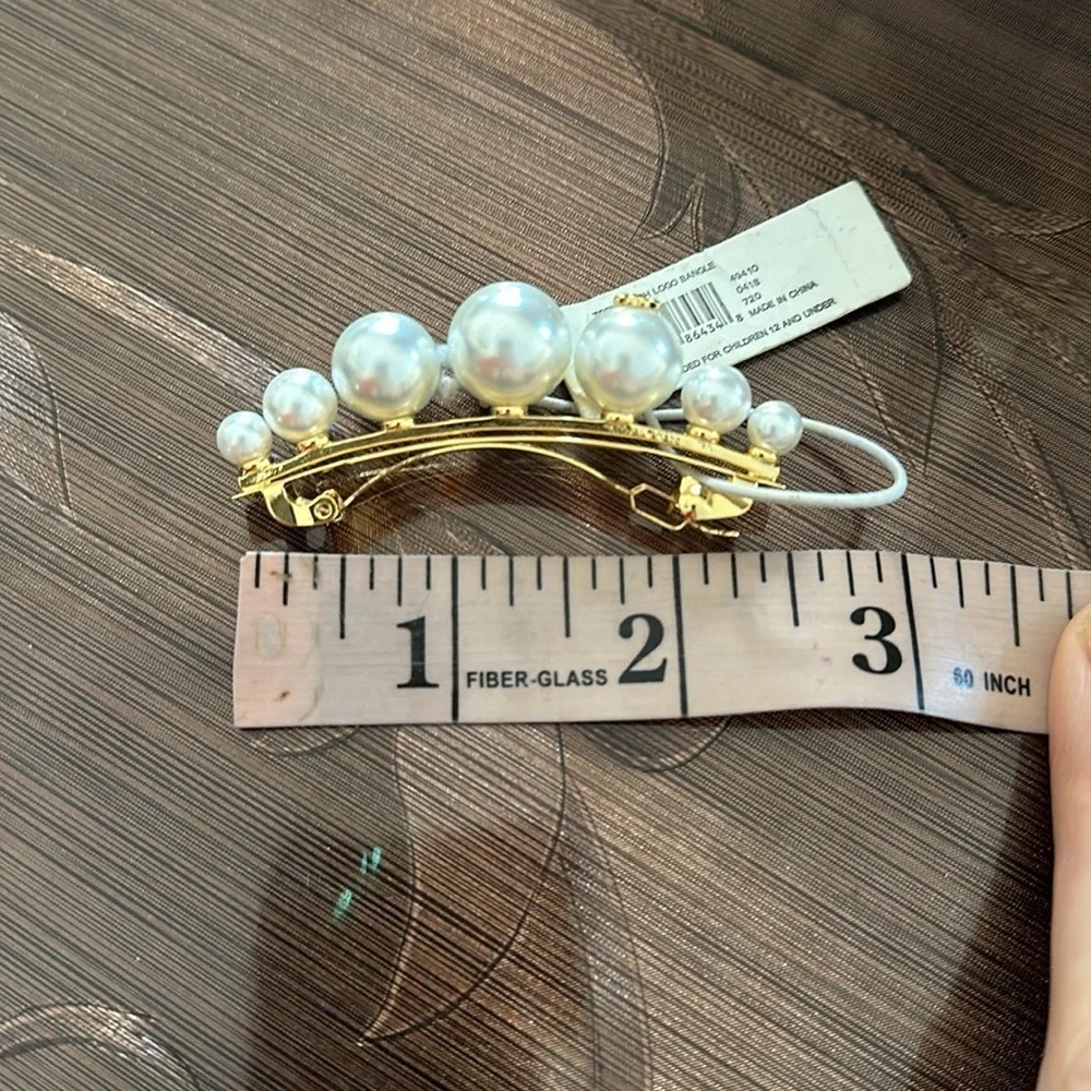 Tory Burch  gold /white ball hairpins